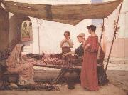 John William Waterhouse A Flower Stall (mk41) oil painting artist